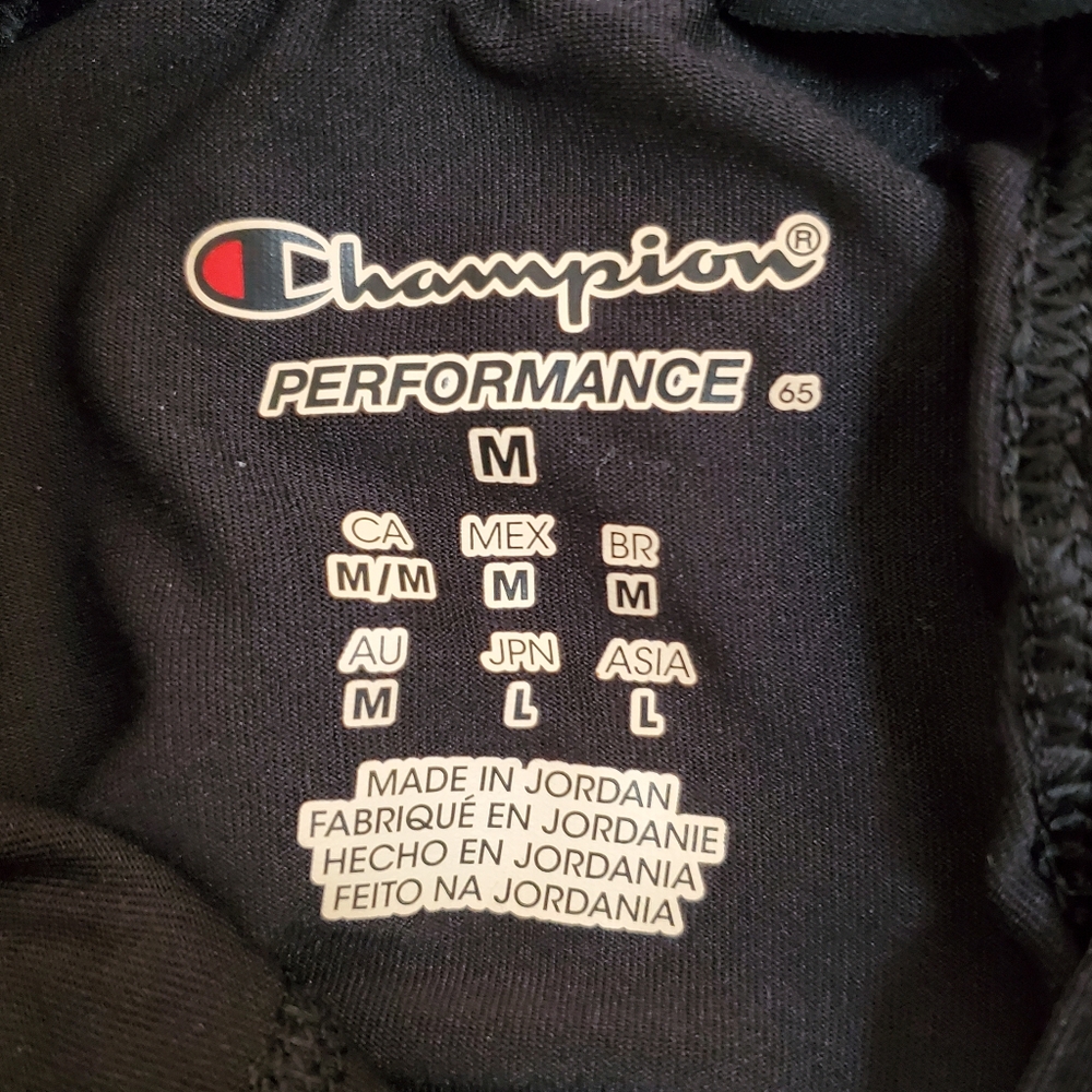 Champion Full Zip Sweatshirt Black Athletic Shirt M Athleisure Black Stretch - Picture 5 of 6
